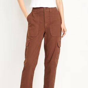 Old Navy High-Rise OG Chino Pants XL Brown Cargo Style Stretch